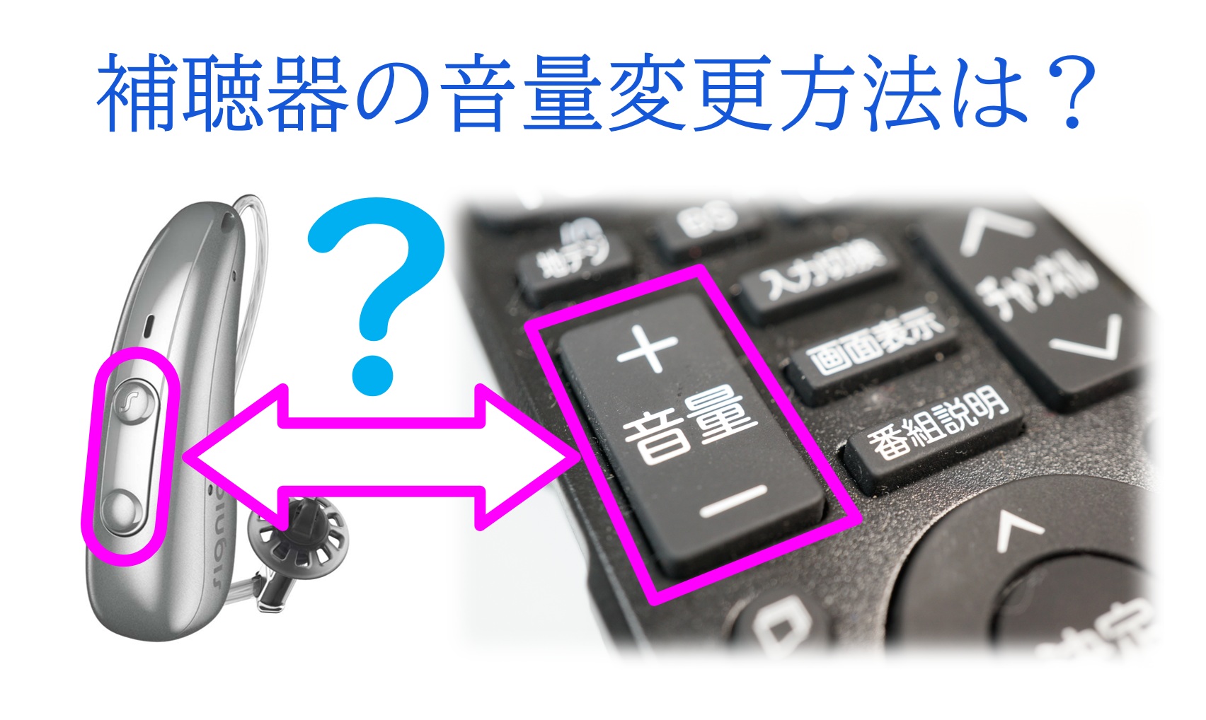 補聴器の音量変更はどうやるのでしょうか?